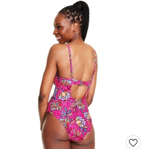 Floral Print Front Cutout One Piece Swimsuit - Tabitha Brown for Target ? - Picture 3 of 16